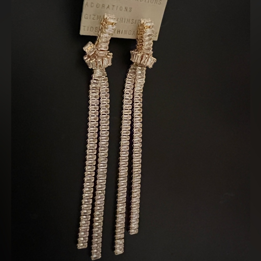 Anthropologie Crystal Knotted Drop Earrings - NWT - Picture 15 of 16